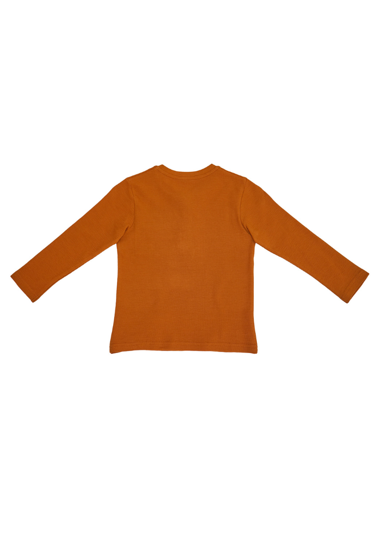 Osella Kids Regular Long Sleeve Henley Shirt In Waffle Fabric