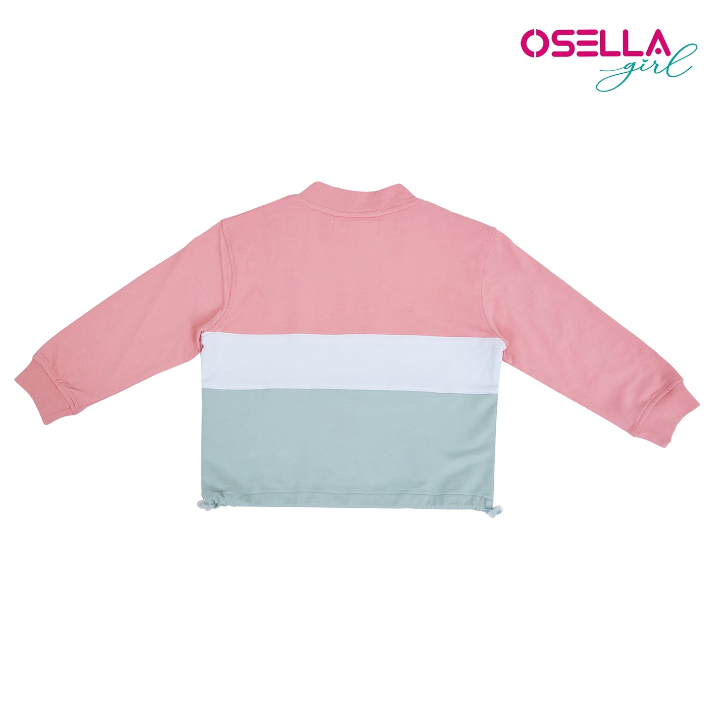Osella Kid Girls  Multi Color Sweatshirt In Pink, White And Sage Green