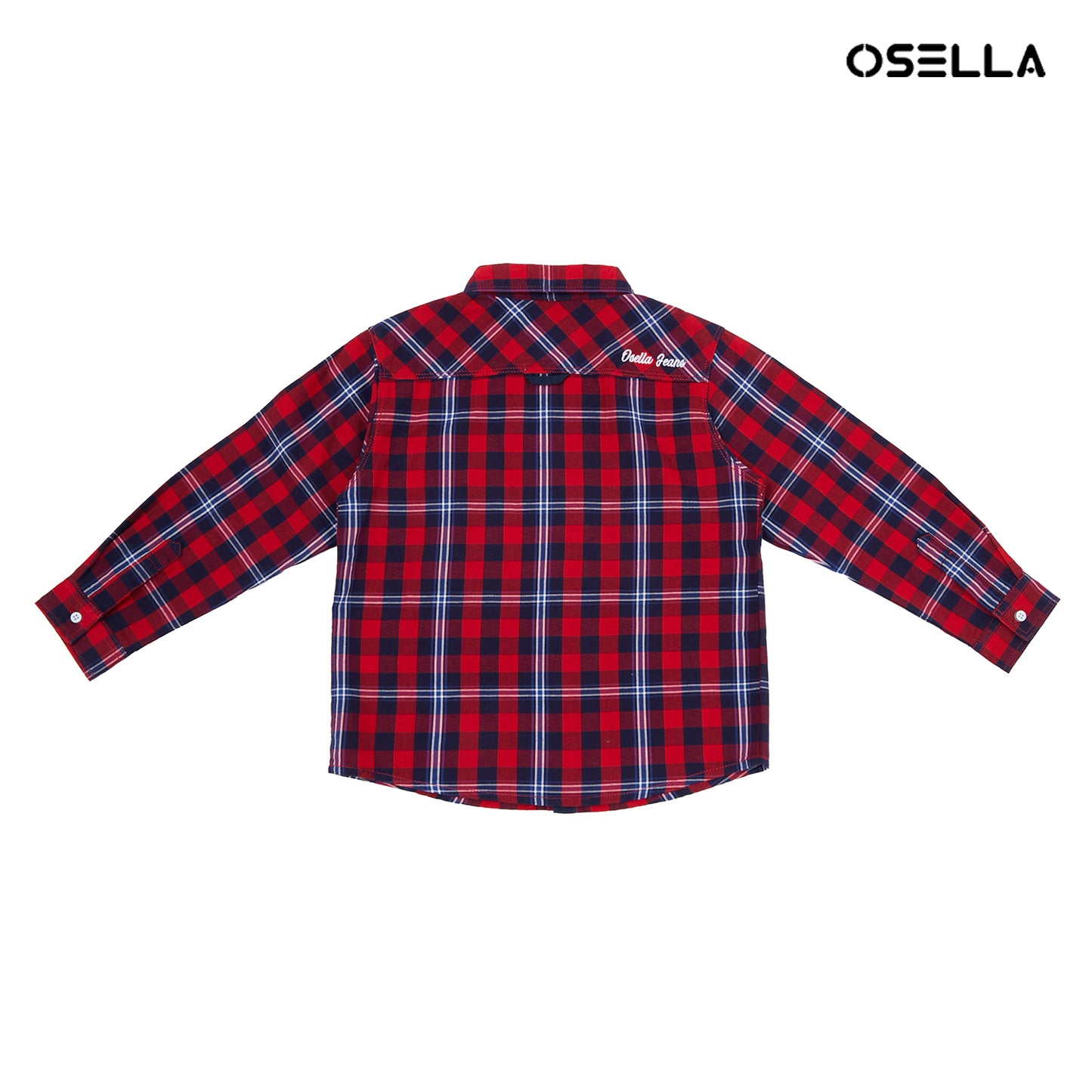 Osella Kids Boy Lunar Collection Checkered Regular Long Sleeve Shirt in Red