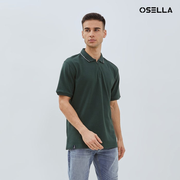 Osella Theo Textured Zipper Polo Shirt