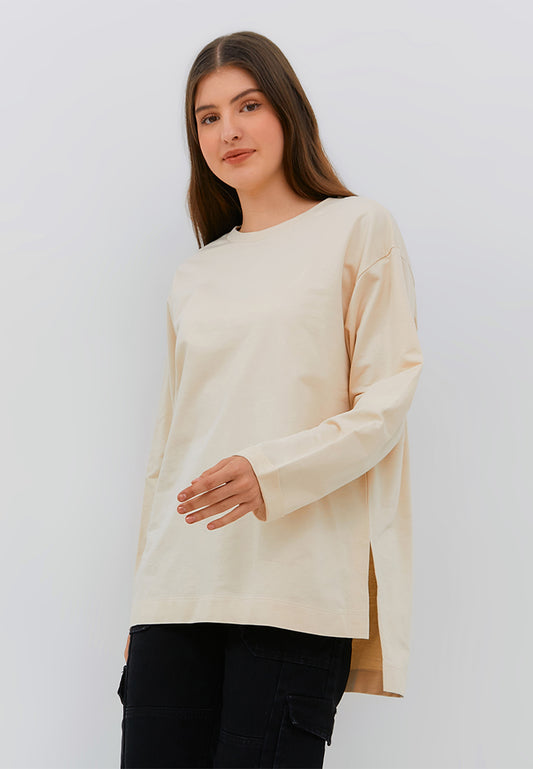 Osella Long Sleeve Loose Sweatshirt In White