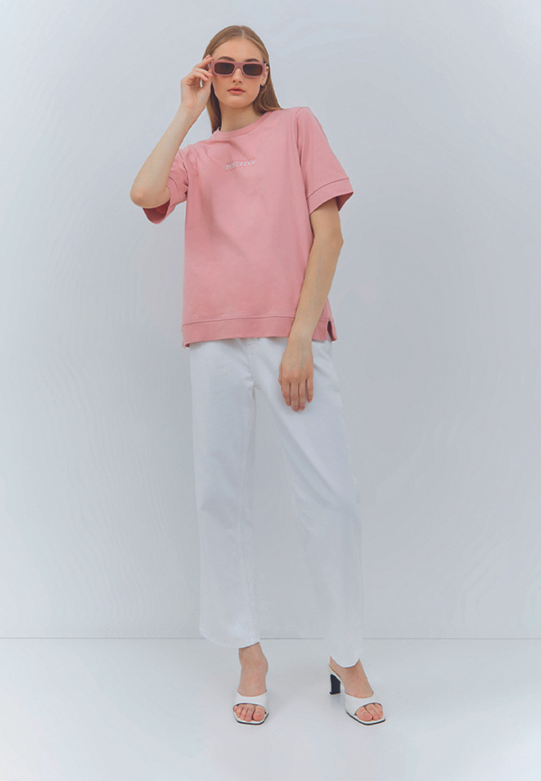Osella Oversized Printed T-Shirt in Pink