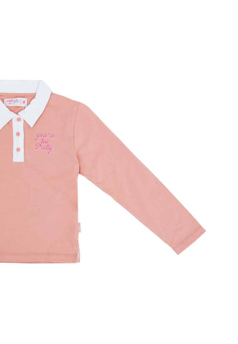 Osella Kids Long Sleeve Polo T-Shirt In Brown