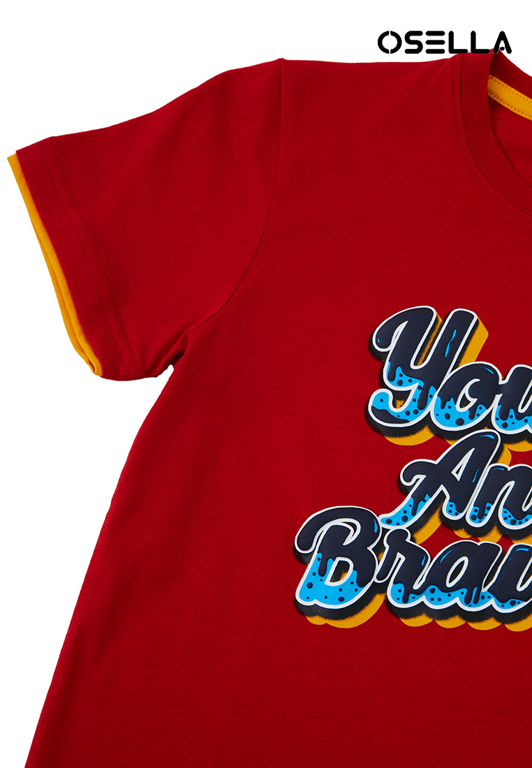 Osella Kids Lunar Regular Graphic T-Shirt In Red