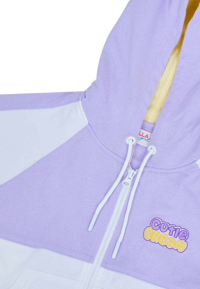 Osella Kids Hoodie Jacket In Lilac And White
