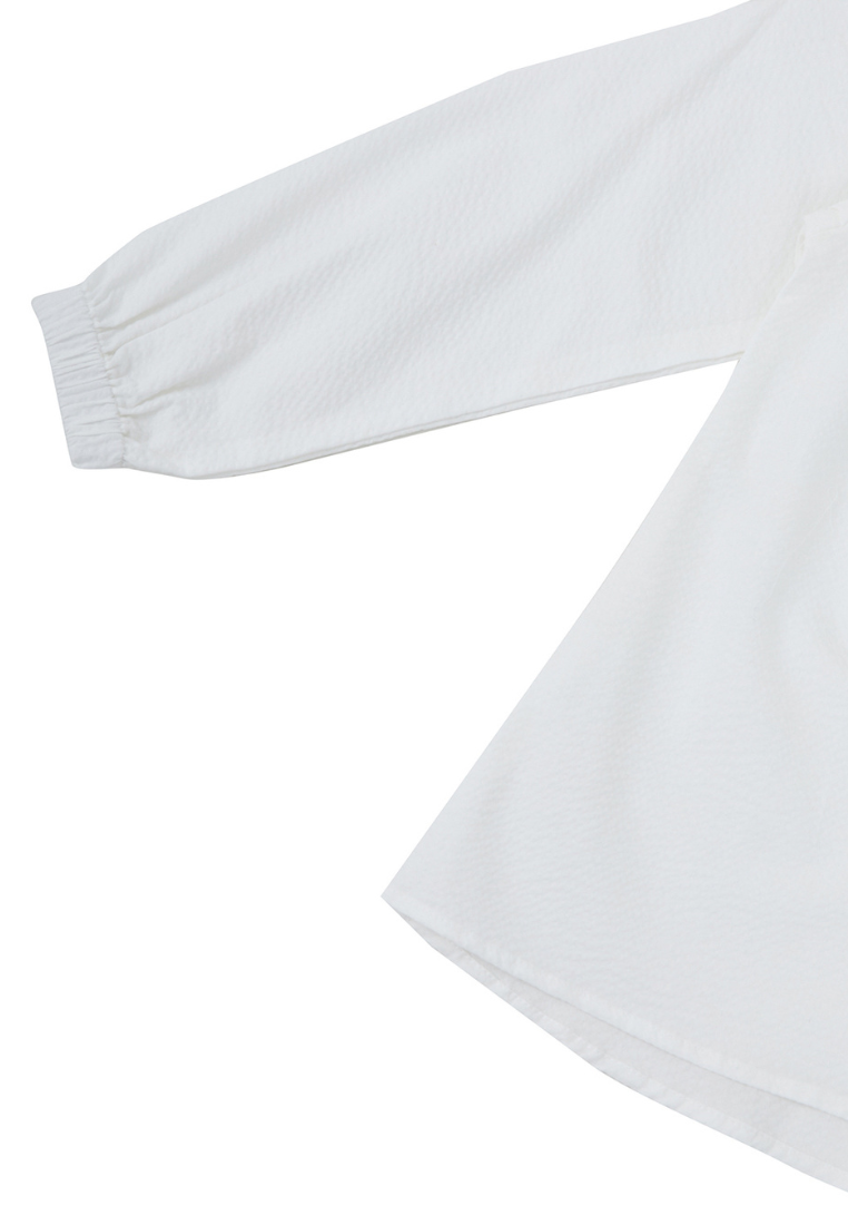 Osella Kids Textured Long Sleeve Blouse In White