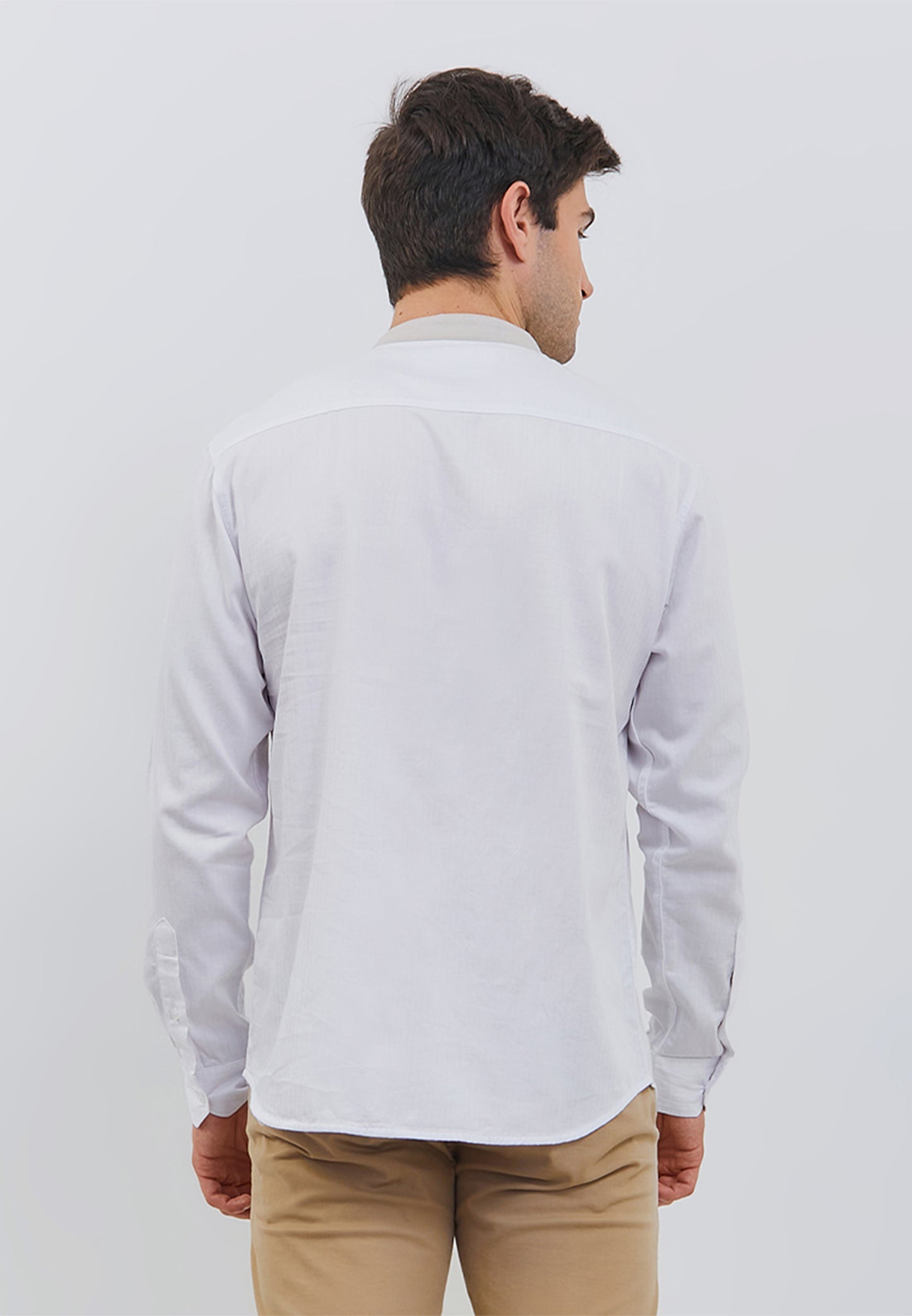 Osella Raya Contrast Placket Regular Shirt In White