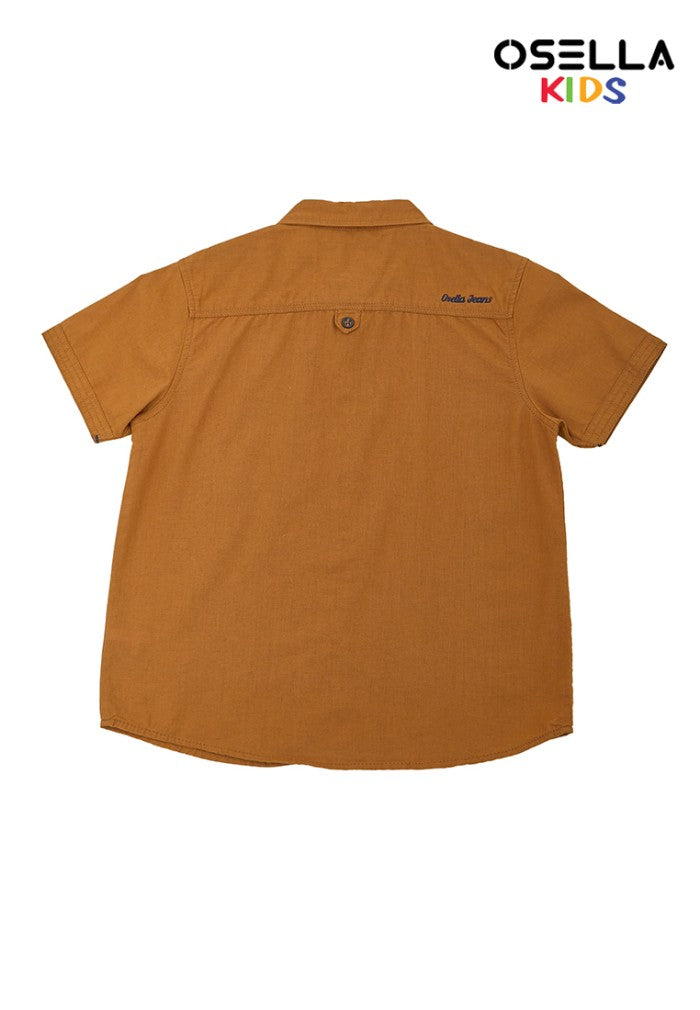 Osella Kids Boy Short Slevee Shirt In Brown