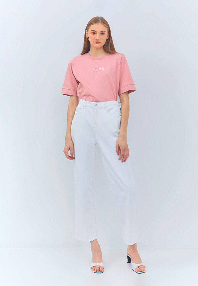 Osella Jeanie Wide Leg White Denim Pants