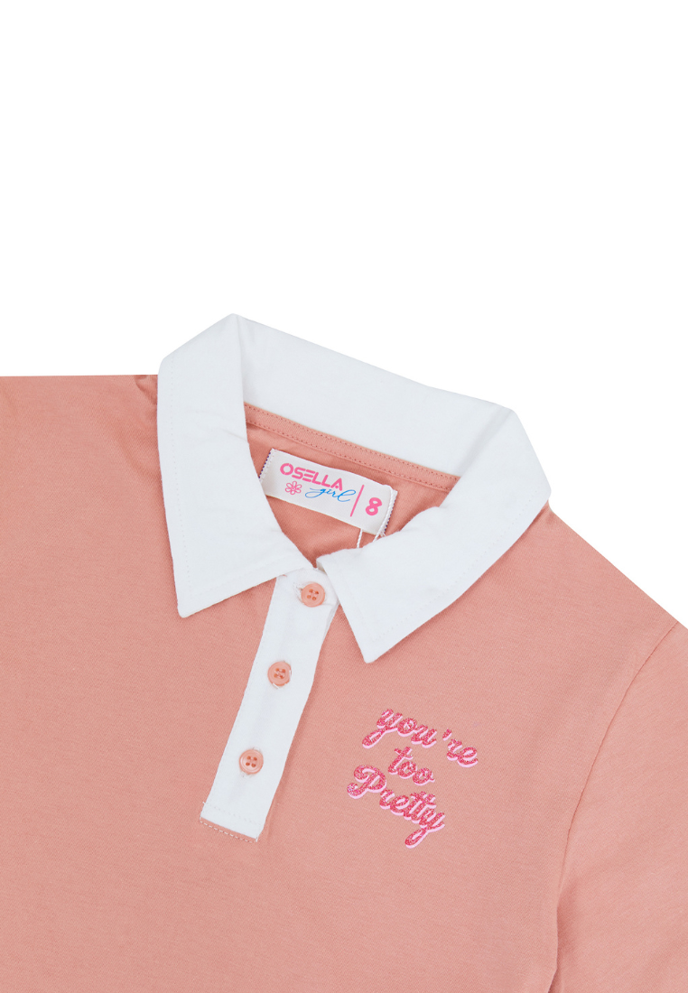 Osella Kids Long Sleeve Polo T-Shirt In Brown