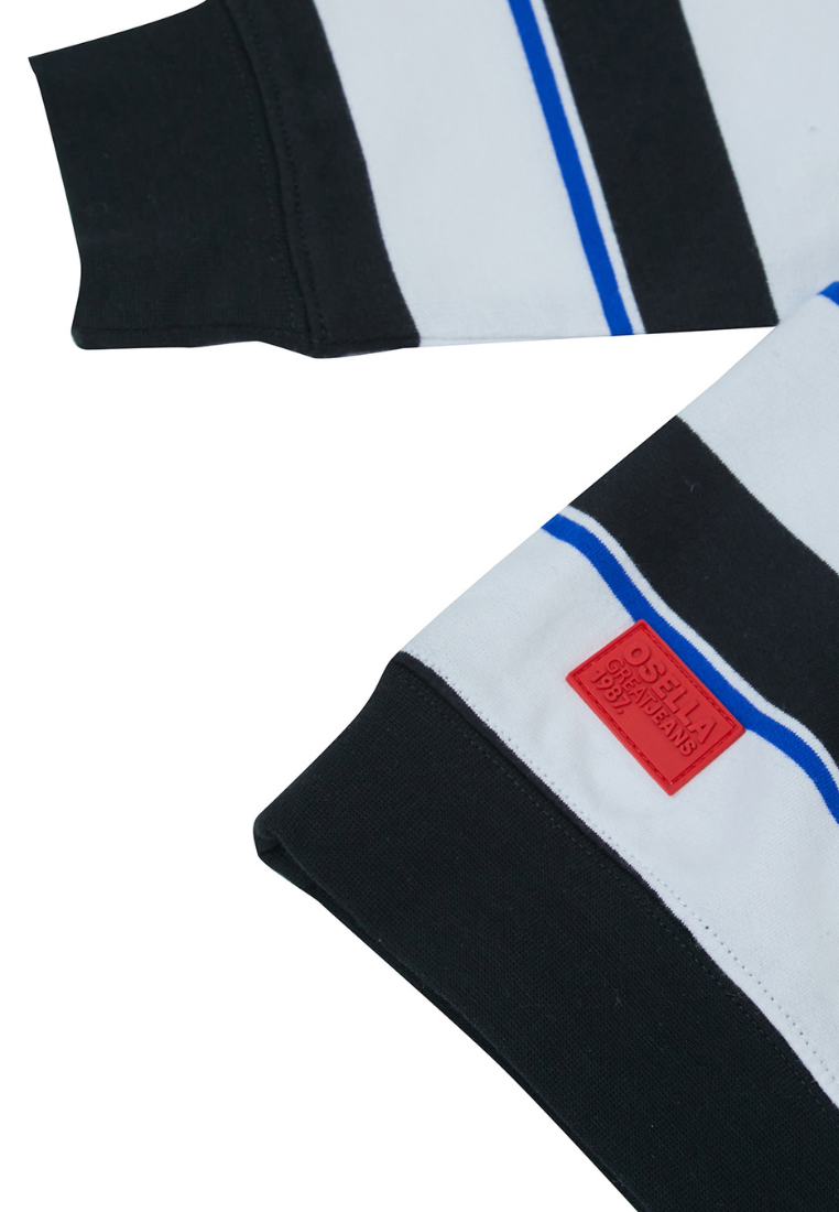 Osella Kids Street Collection Stripe Sweatshirt In Blue, Black And White