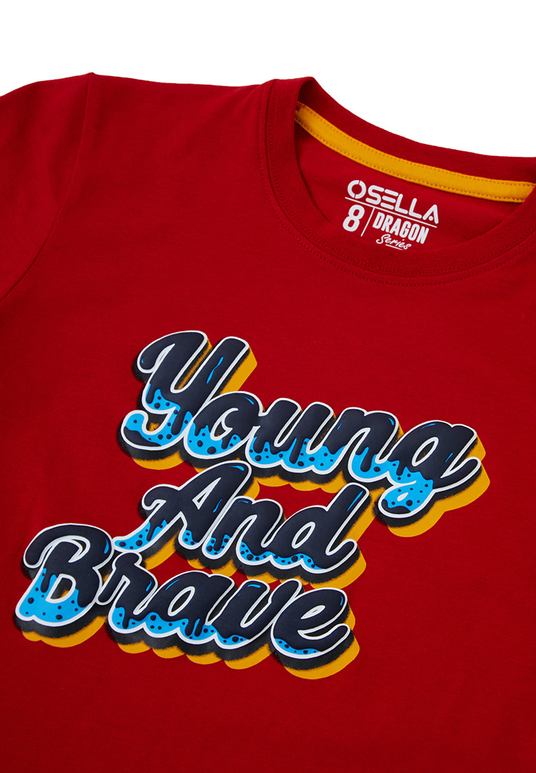 Osella Kids Lunar Regular Graphic T-Shirt In Red