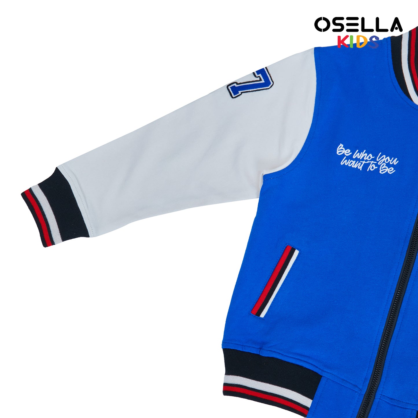 Osella Kids Boy Street Collection Varsity Jacket in Blue