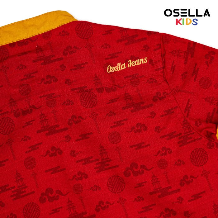 Osella Casual Changpao Shanghai Collared Shirt With Pattern Print 22345201