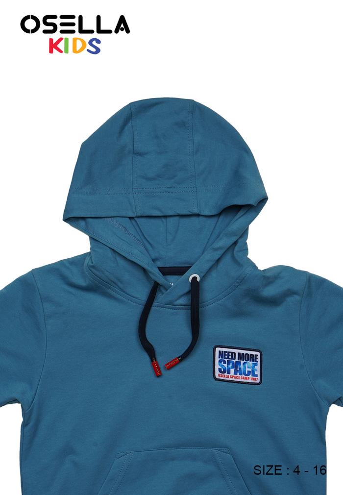 OSELLA SPACE REGULAR HOODIE T SHIRT IN BLUE
