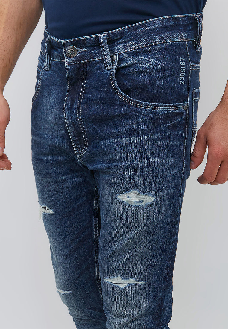 Osella Max Slim Fit Jeans In Dark Blue