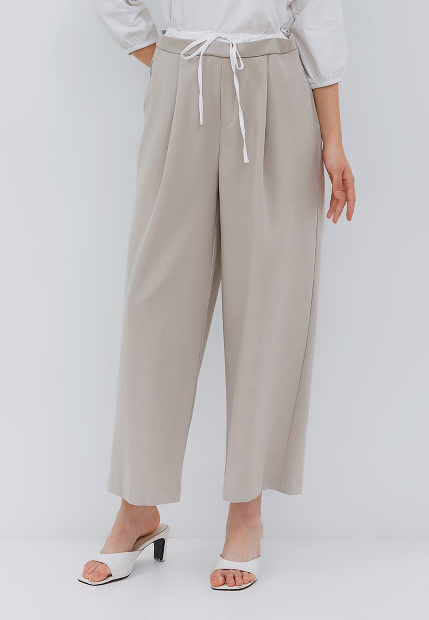 Osella Wide Pants With Satin Fabric Combination