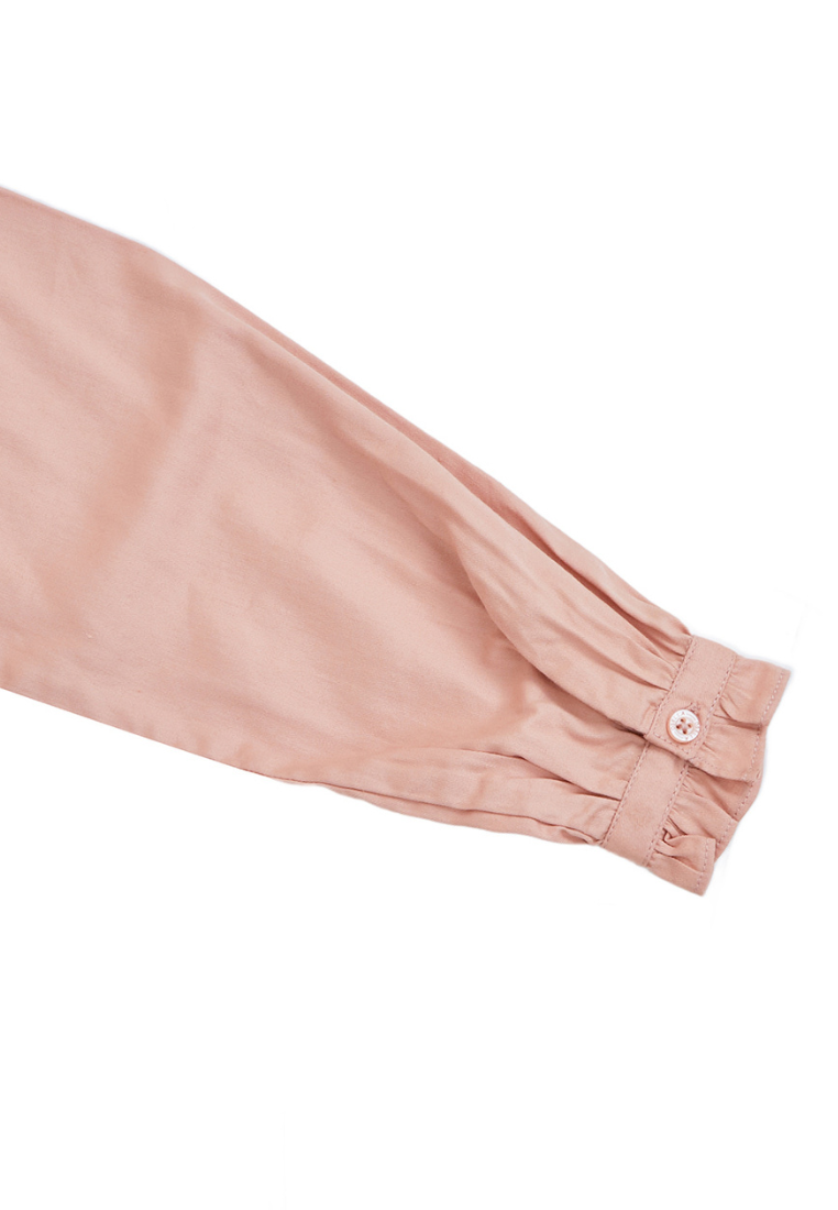 Osella Kids Layered Maxi Dress With Shanghai Frill Collar In Apricot
