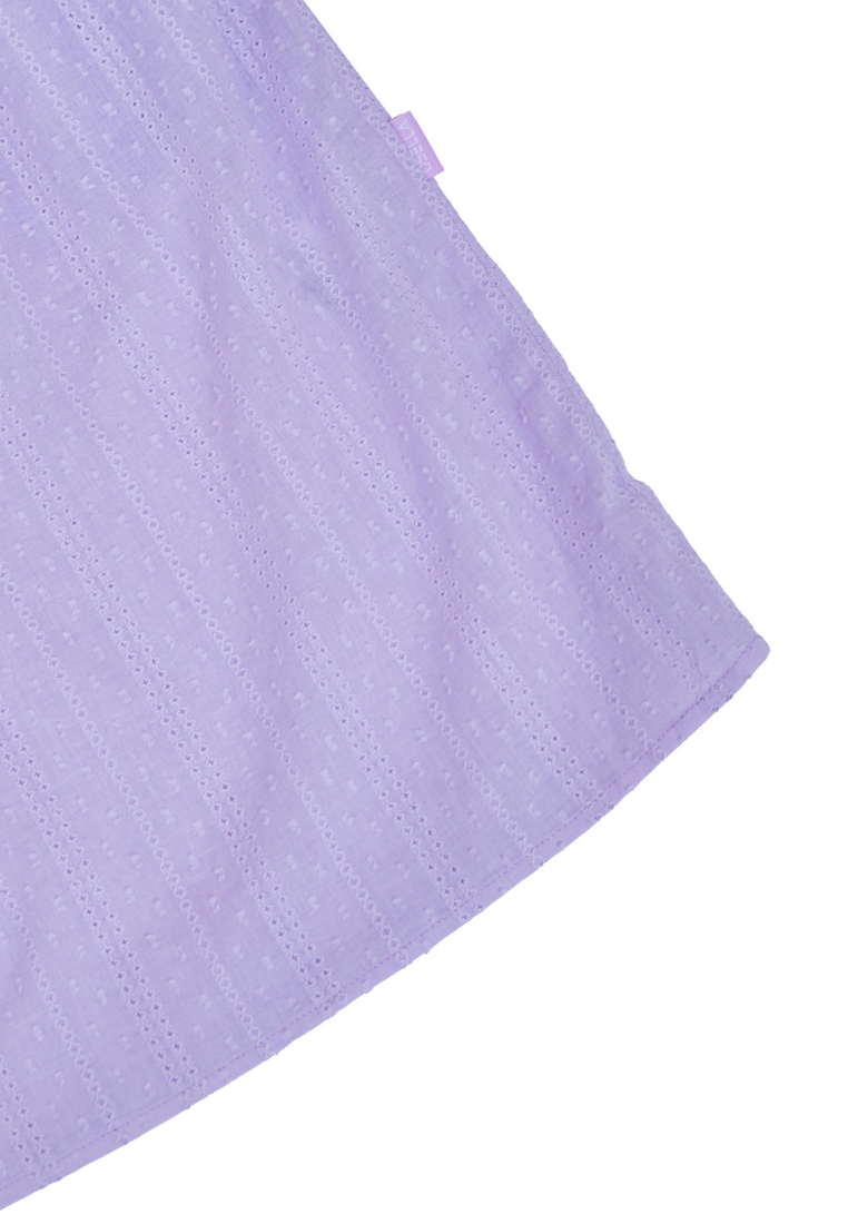 Osella Kids Long Sleeve Ruffled Collar Maxi Dress In Textured Lilac Fabric