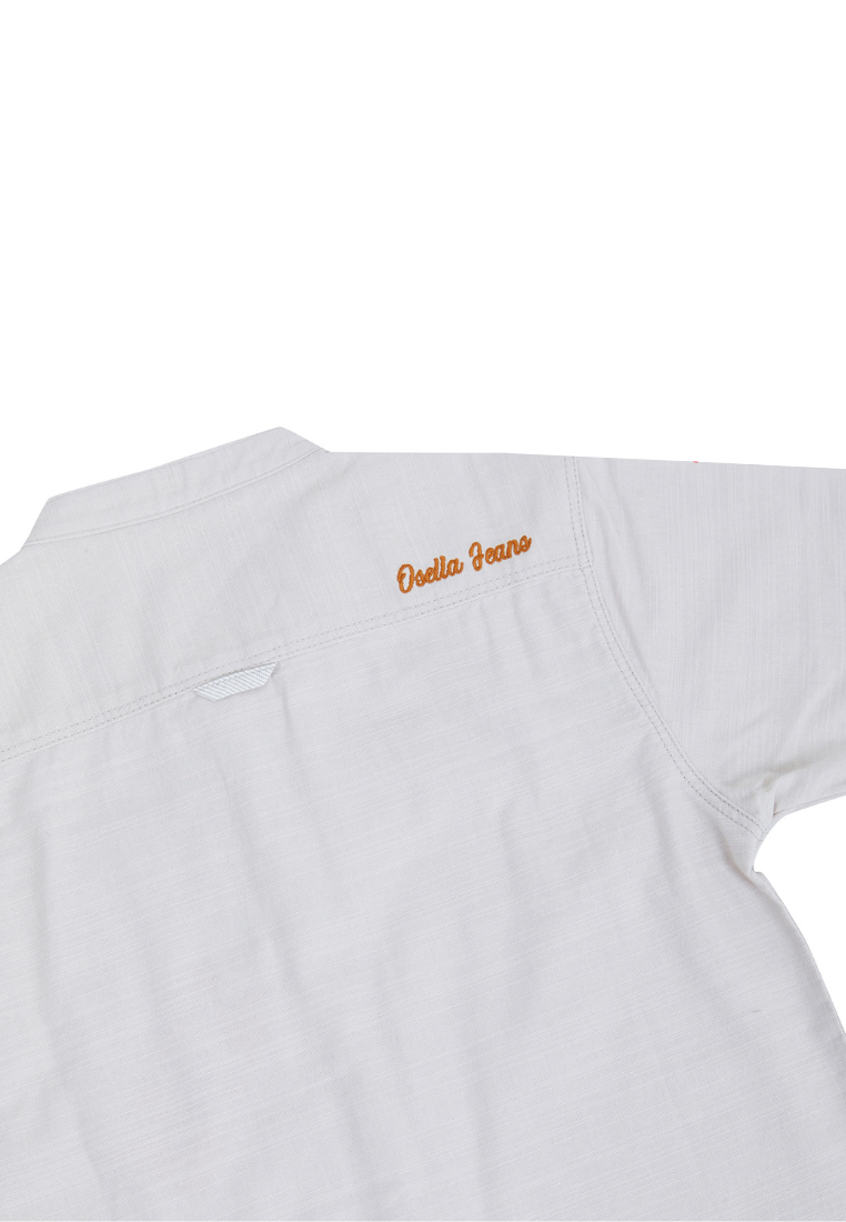 Osella Kids Boy Desert Collection Short Slevee Solid Shirt In Parchment