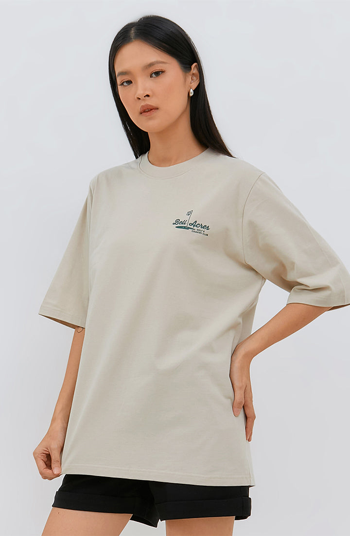Osella Relaxed Fit Graphic T-Shirt In Light Beige