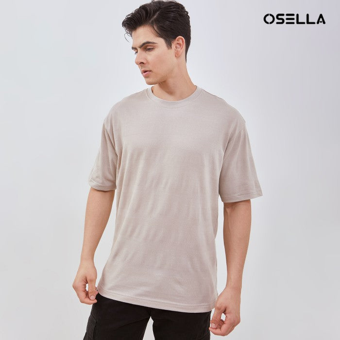 Osella Textured Relaxed Fit T-Shirt 20715017 | Kaos Basic Laki Laki Lengan Pendek