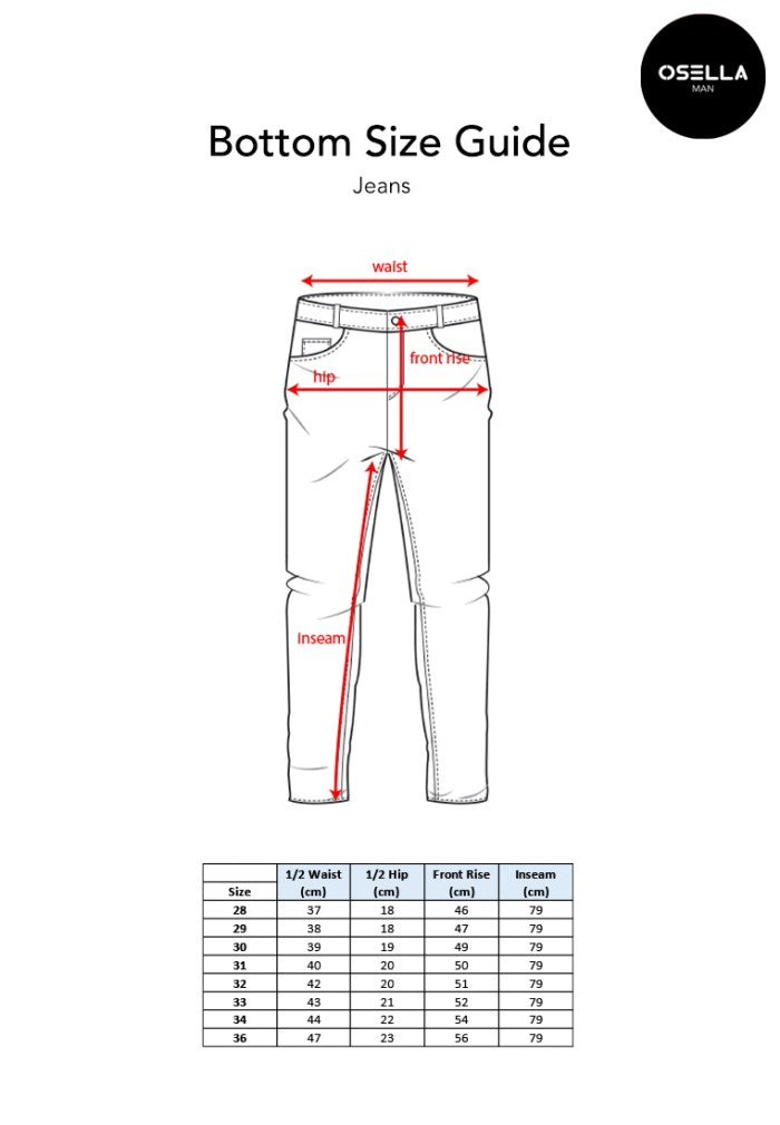 Osella Thomas Slim Fit Jeans In Medium Indigo Blue 208O5002A2 | Celana Panjang Jeans Pria