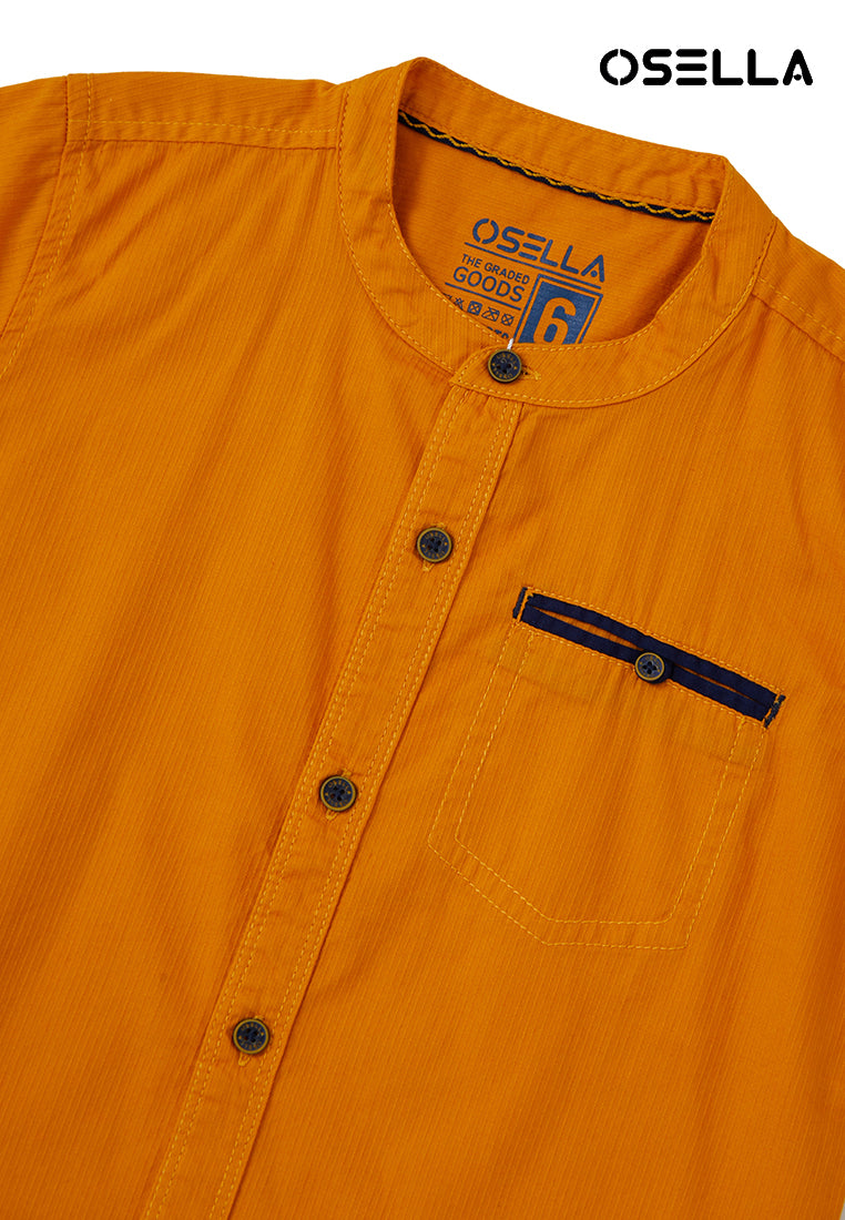 Osella Kids Boy Desert Solid Short Sleeve Shirt In Mustard