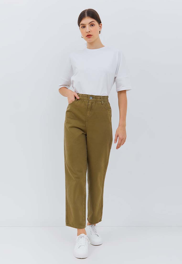 Osella Melva Denim Pants with Elastic Waistband