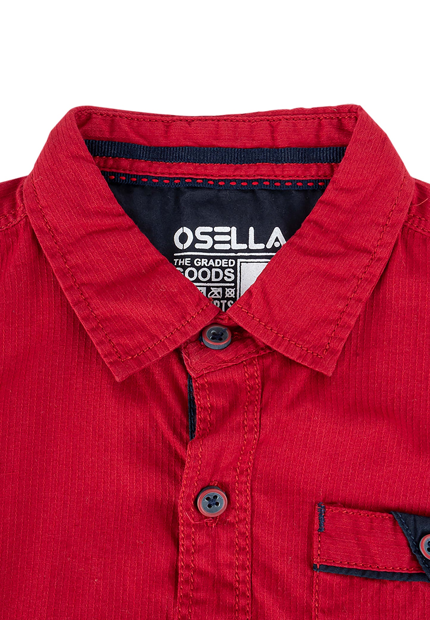 Osella Kids Solid Regular Short Sleeve Shirt In Red