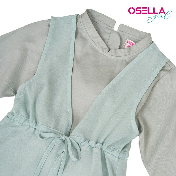 OSELLA SOLID MAXI DRESS WITH ADDITIONAL VEST IN GREEN 2357500398