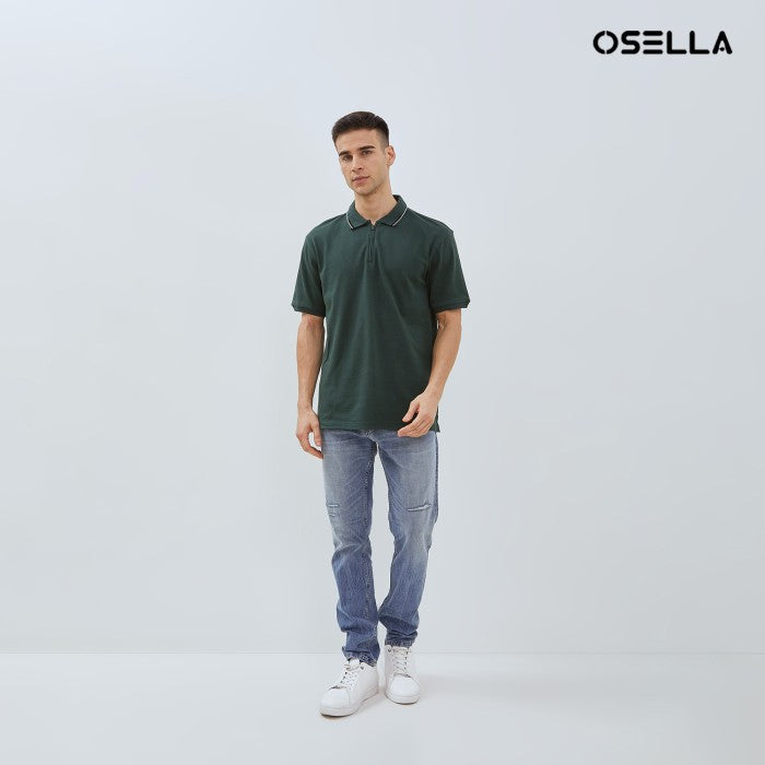 Osella Theo Textured Zipper Polo Shirt