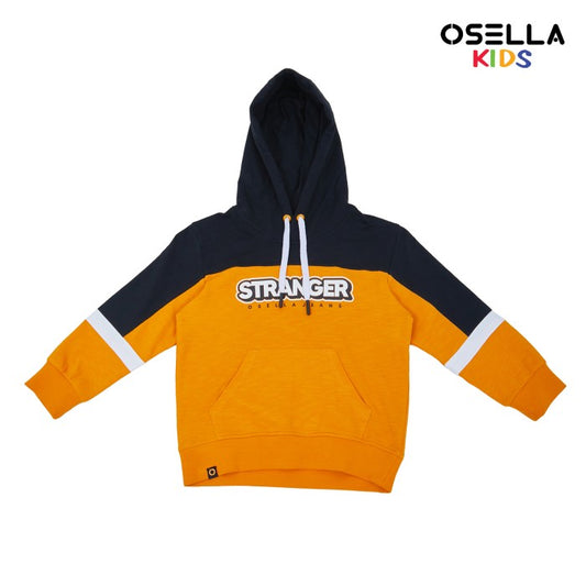 Osella Kids Boy Contrast Hoodie In Yellow And Black