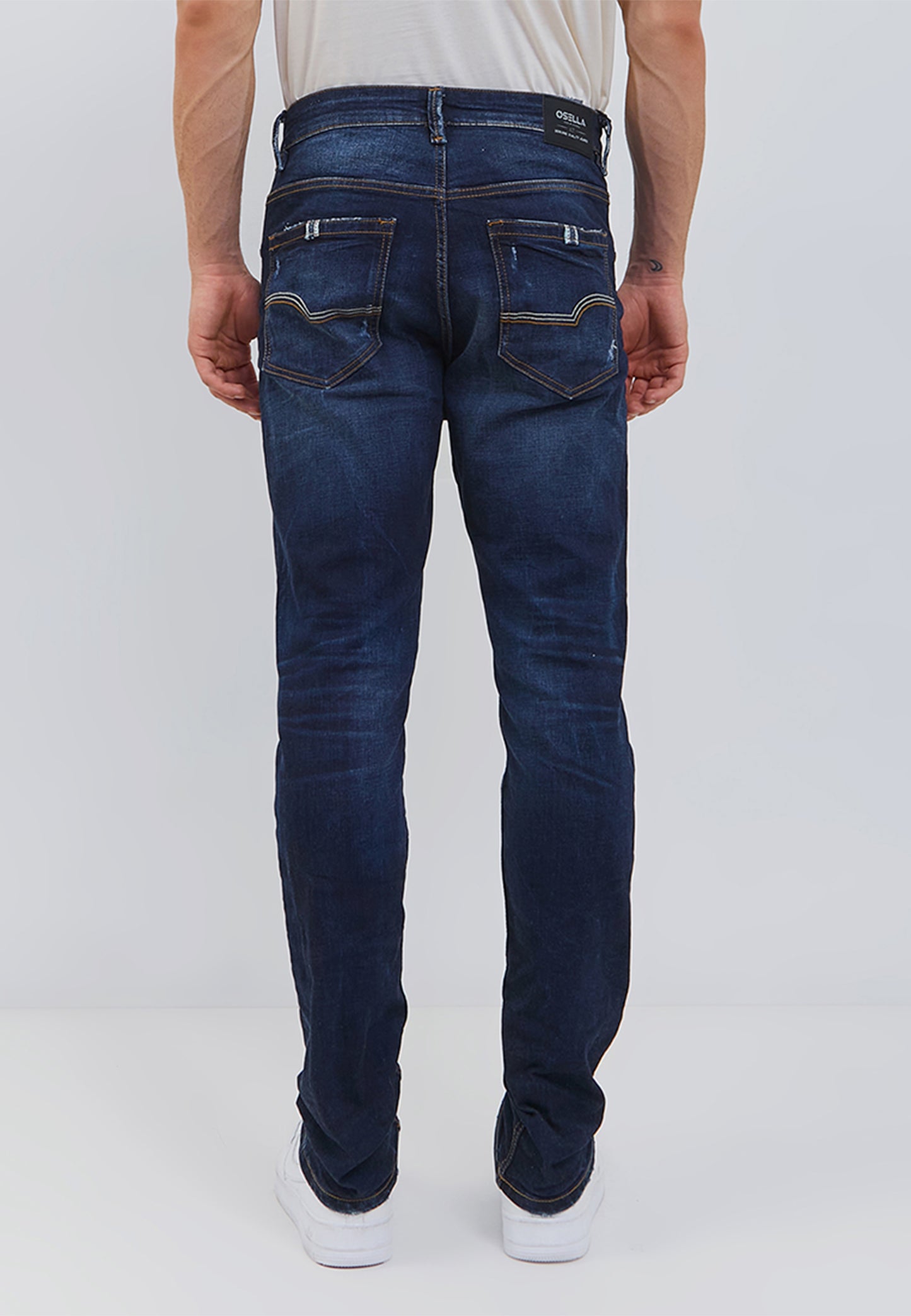Osella Alpha Slim Fit Jeans In Dark Denim Wash