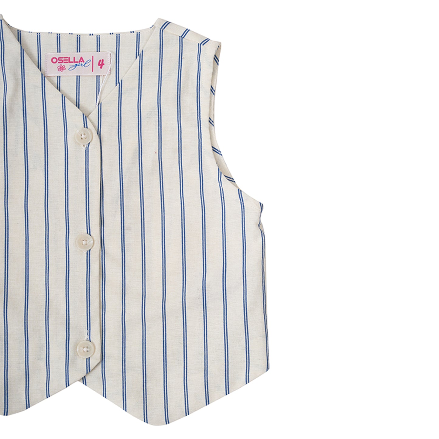 Osella Vest In White Striped Pattern 2336400601