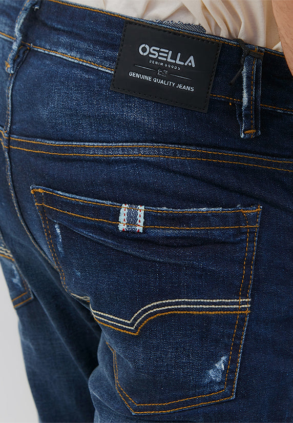 Osella Alpha Slim Fit Jeans In Dark Denim Wash