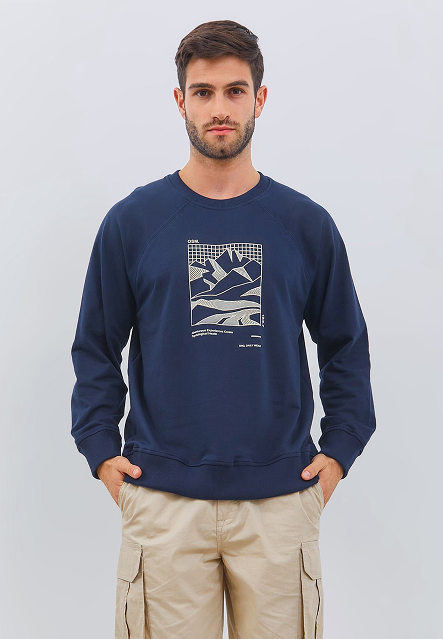 Osella Men Printed Sweatshirt In Navy