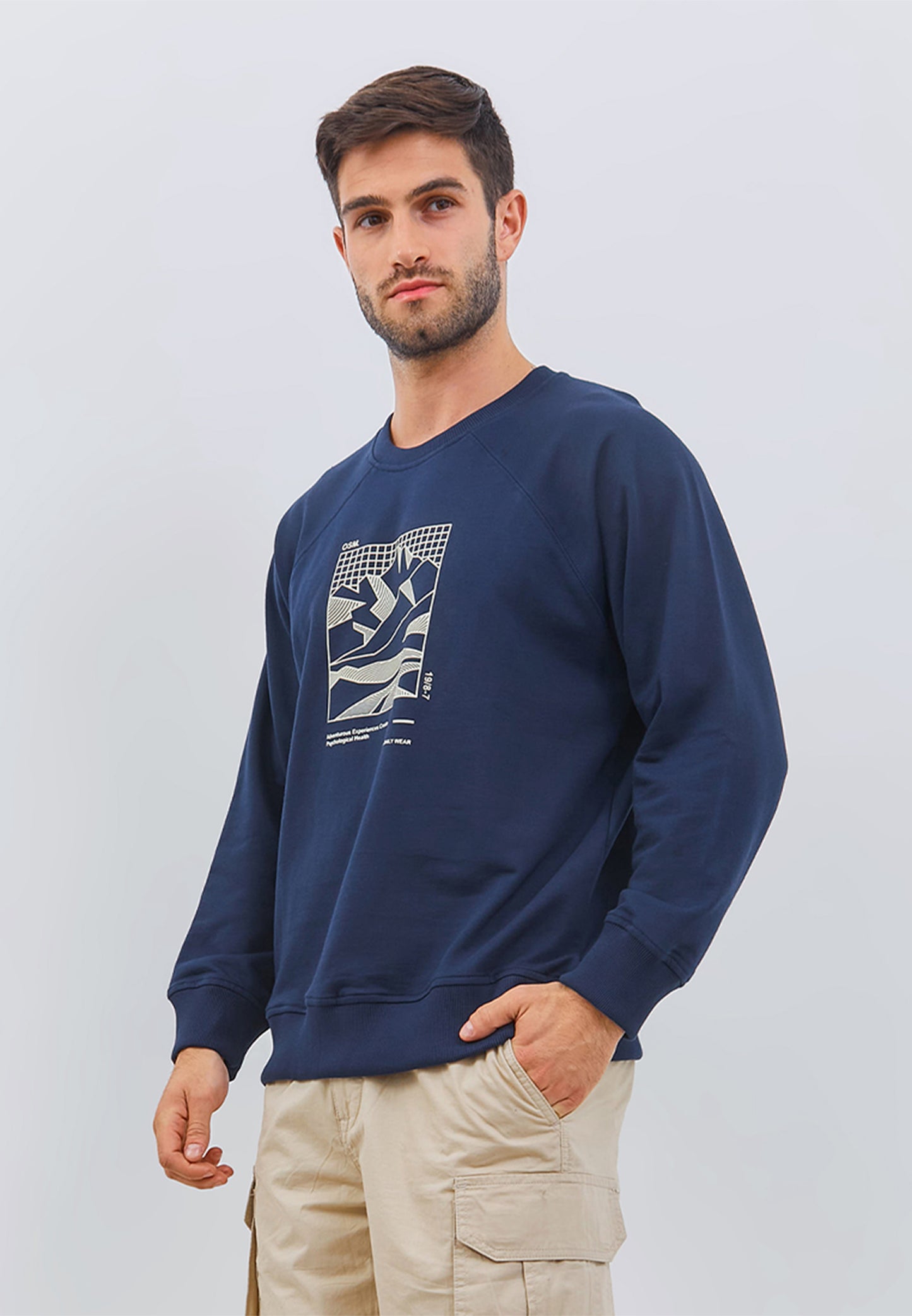 Osella Men Printed Sweatshirt In Navy