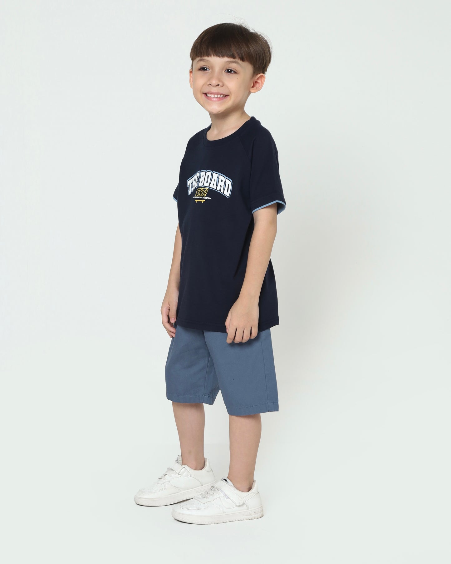 Osella Raglan T-Shirt With Stripe Sleeve In Navy