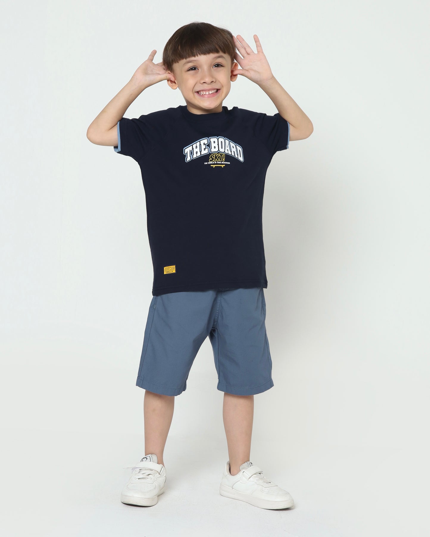 Osella Raglan T-Shirt With Stripe Sleeve In Navy