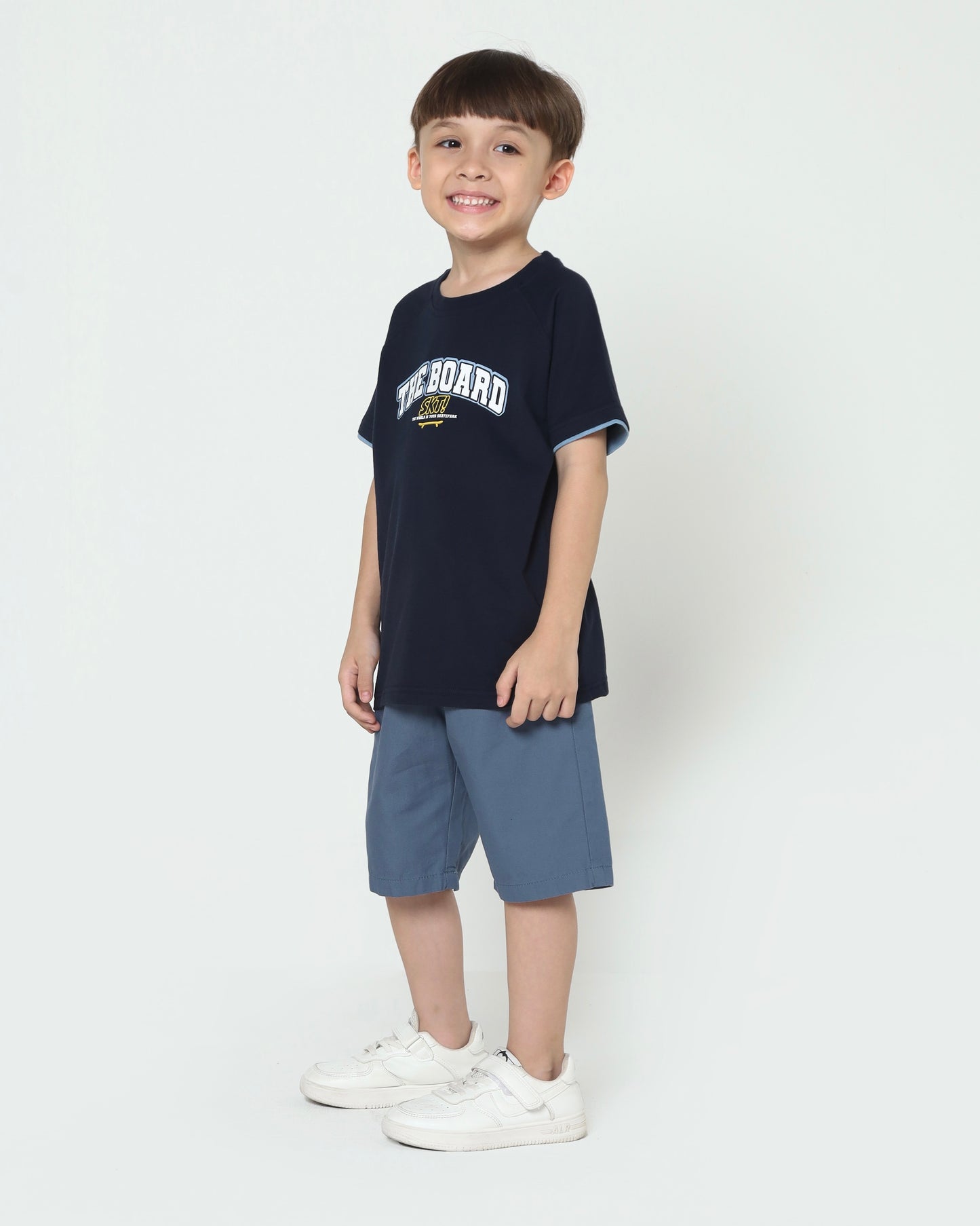 Osella Raglan T-Shirt With Stripe Sleeve In Navy