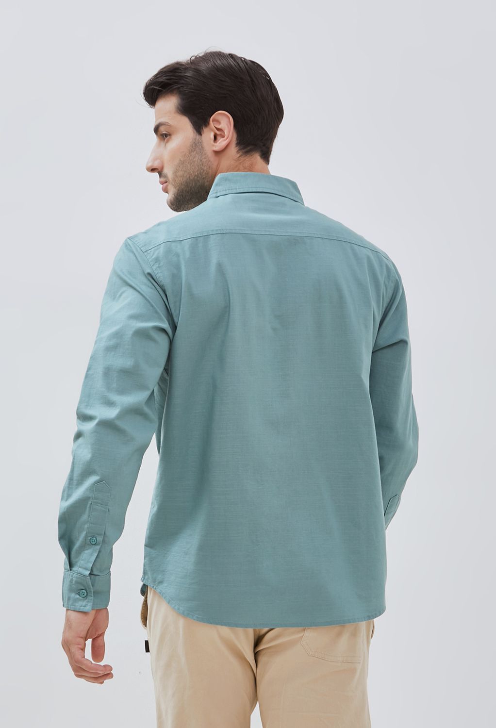 Osella Long Sleeve Solid Regular Shirt In Mint 2037501519