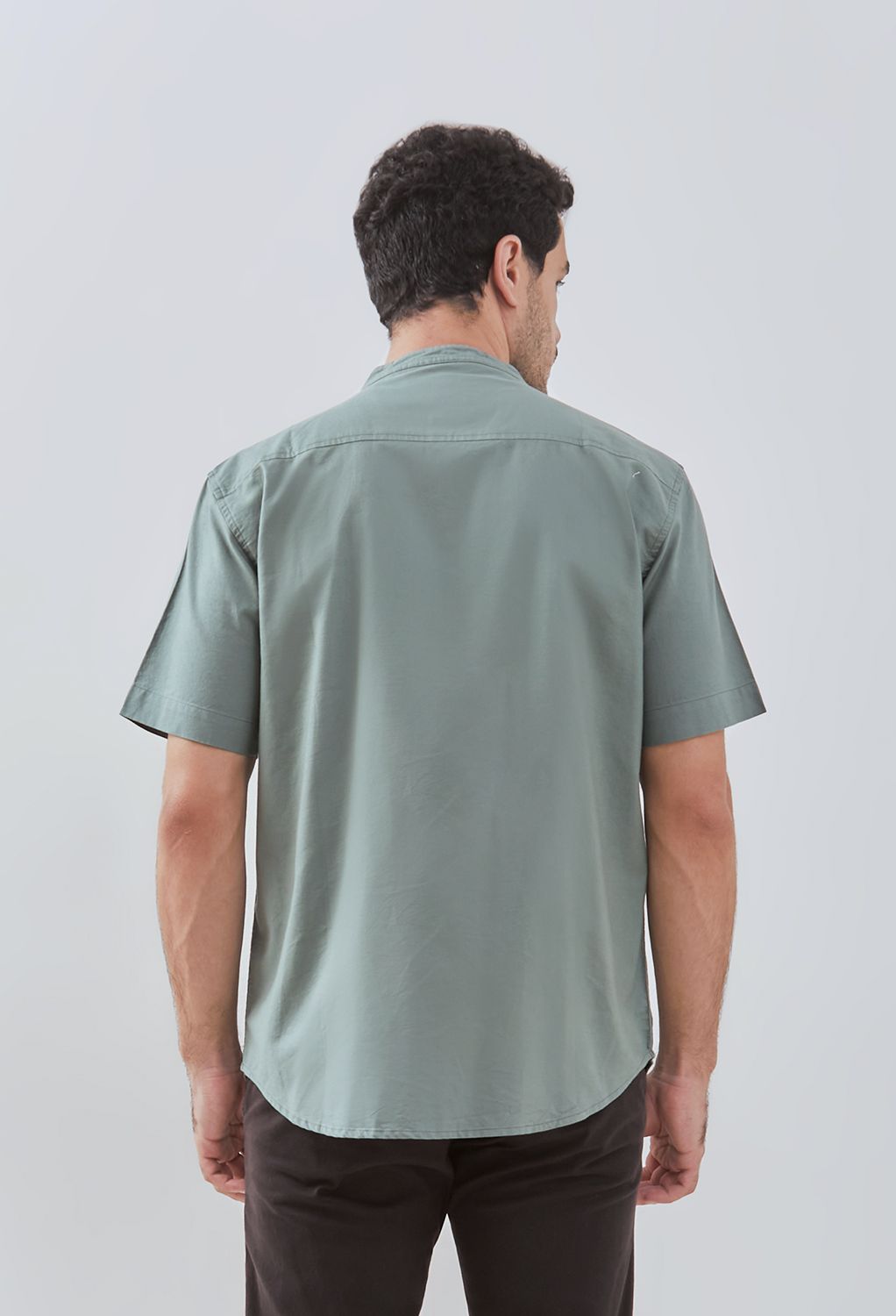 Osella Solid Shanghai Collared Short Sleeve Shirt 2032520119