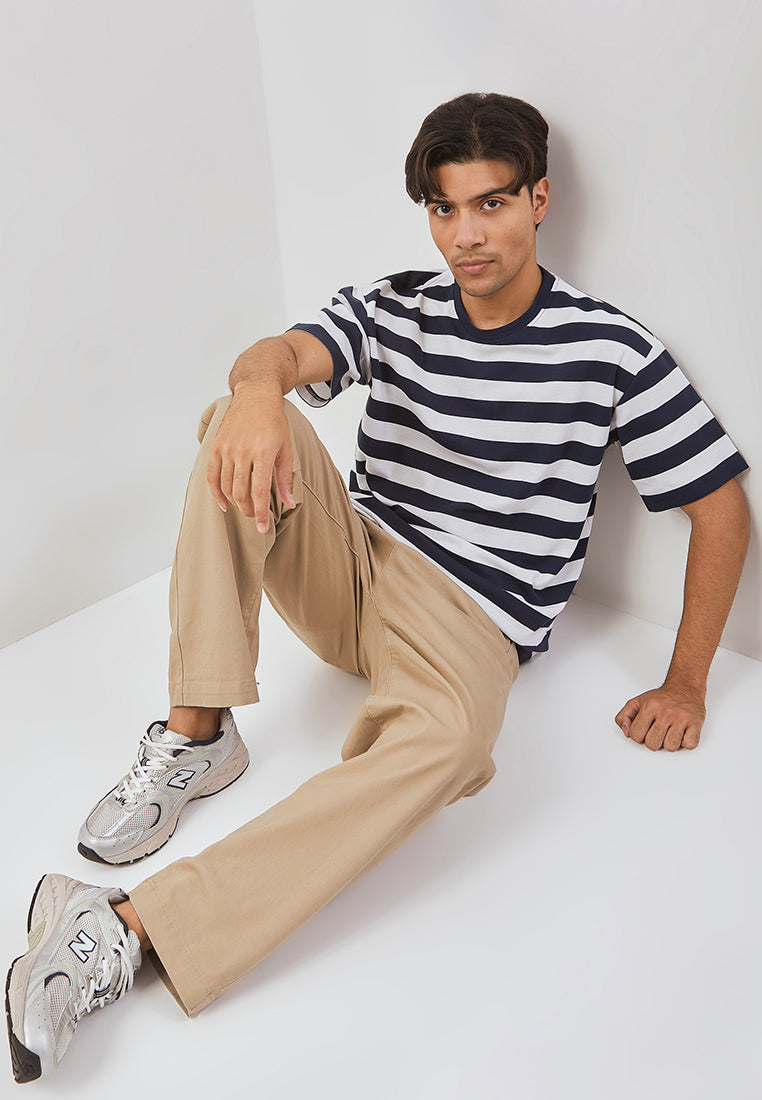 Osella Khael Stripes Pattern Relaxed Fit T-Shirt