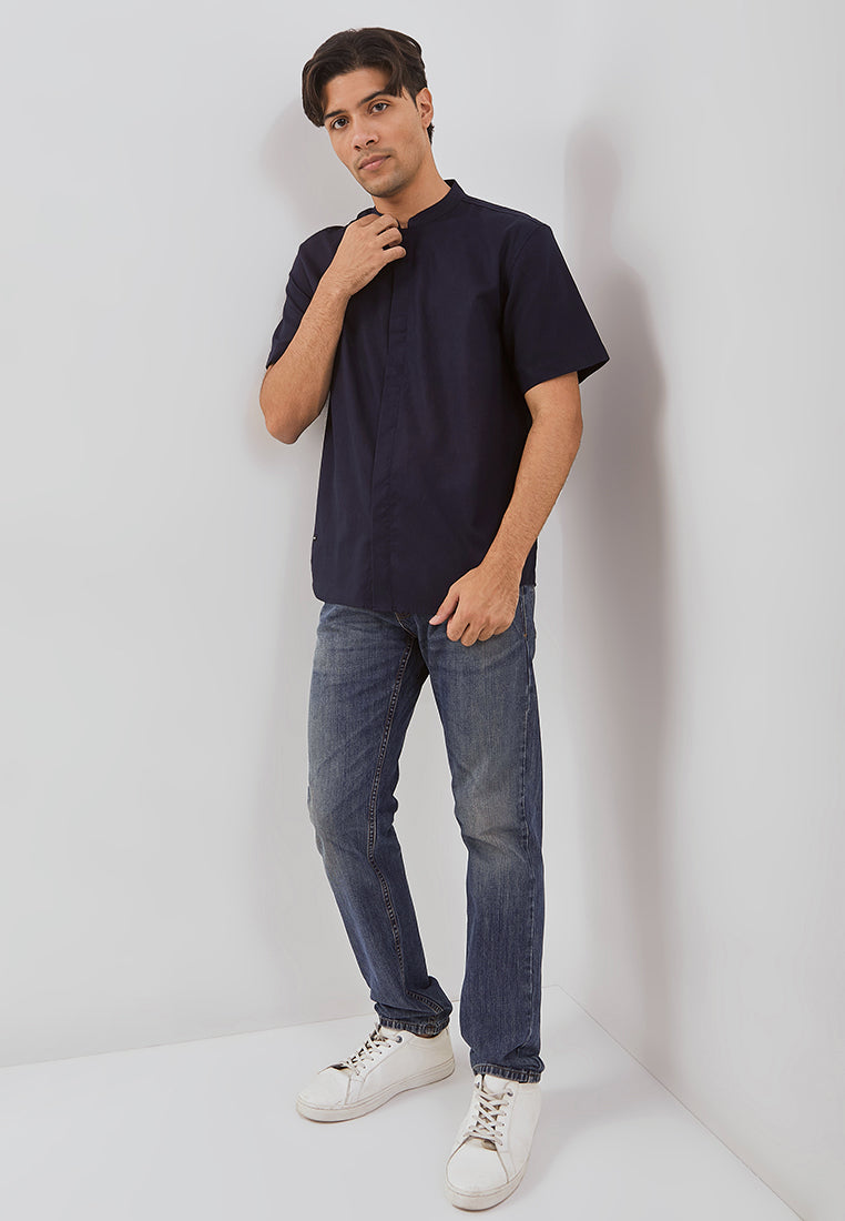 Osella Ziyyad Short Sleeve Stand Collared Shirt