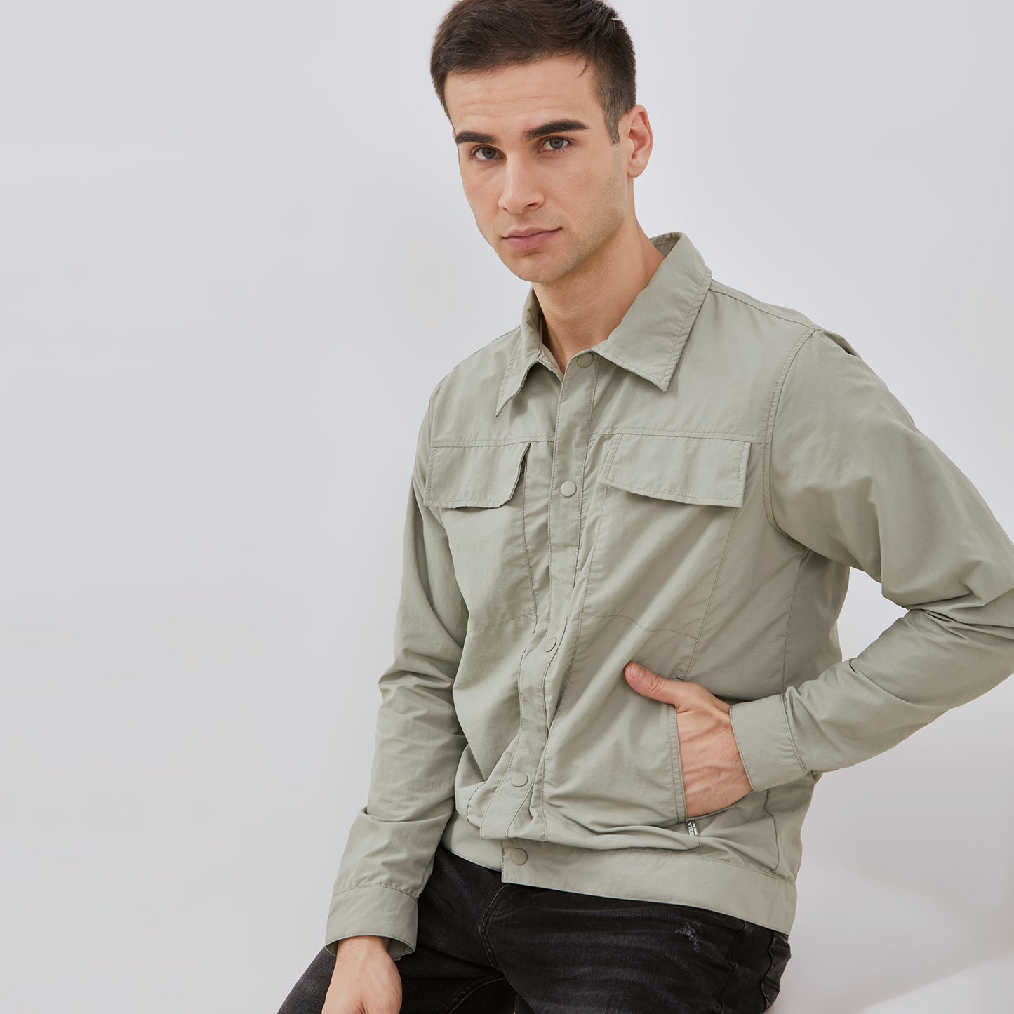 Osella Shacket Ripstop In Sage Green 1061401045