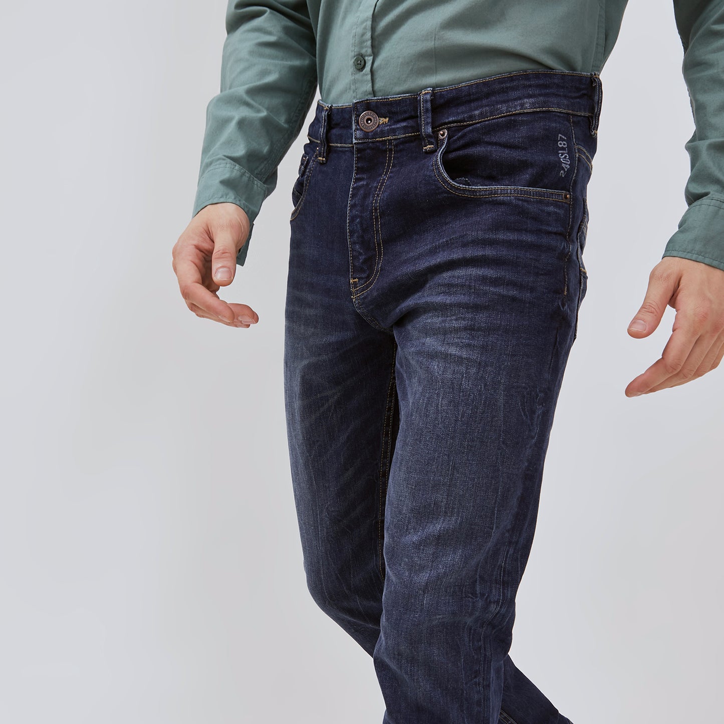 Osella Kyan Slim FIt Denim Jeans In Dark Blue Wash 208O4011A3
