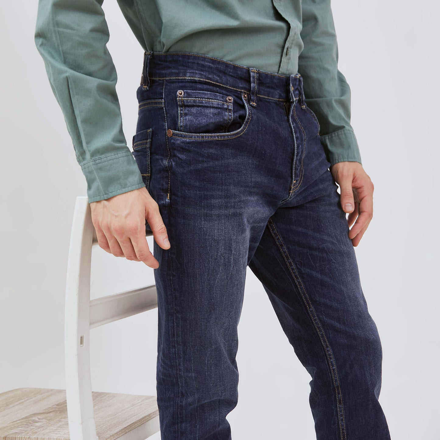Osella Kyan Slim FIt Denim Jeans In Dark Blue Wash 208O4011A3