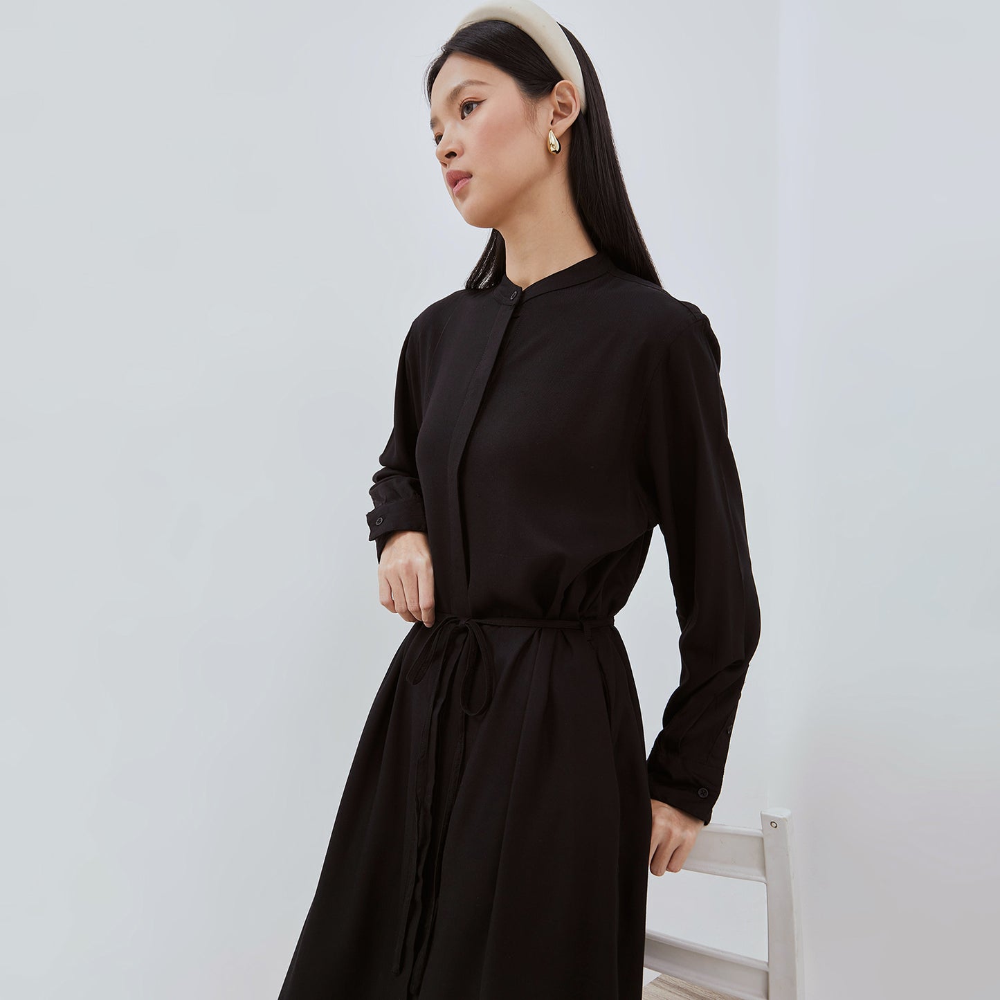OSELLA OPHELIA MIDI DRESS WITH ADDITIONAL SELF FABRIC BELT 21575007