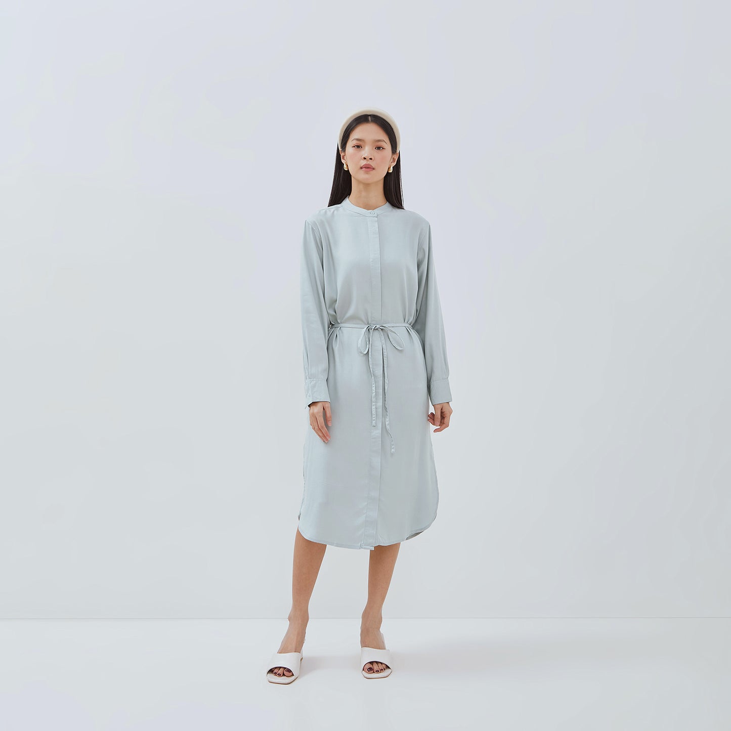 OSELLA OPHELIA MIDI DRESS WITH ADDITIONAL SELF FABRIC BELT 21575007